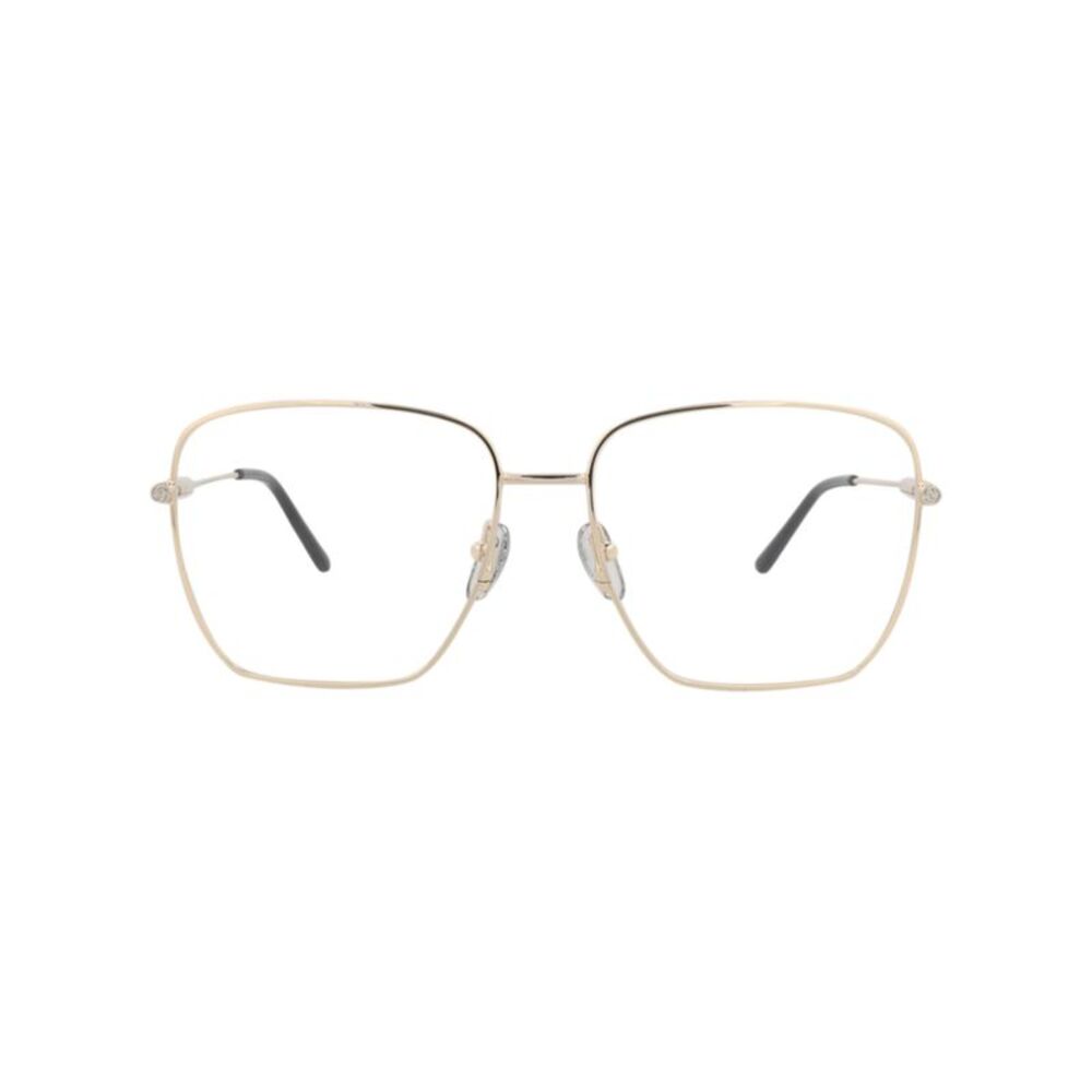 Gucci Square-Frame Metal Optical Frames Gold Womens